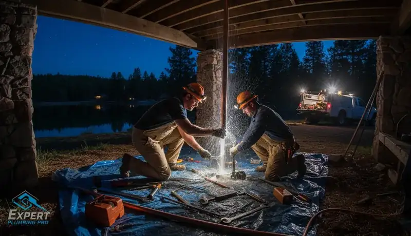 Expert Plumbing Pro - late-night-burst-pipe-repair-for-a-vallecito-lake-homeowner